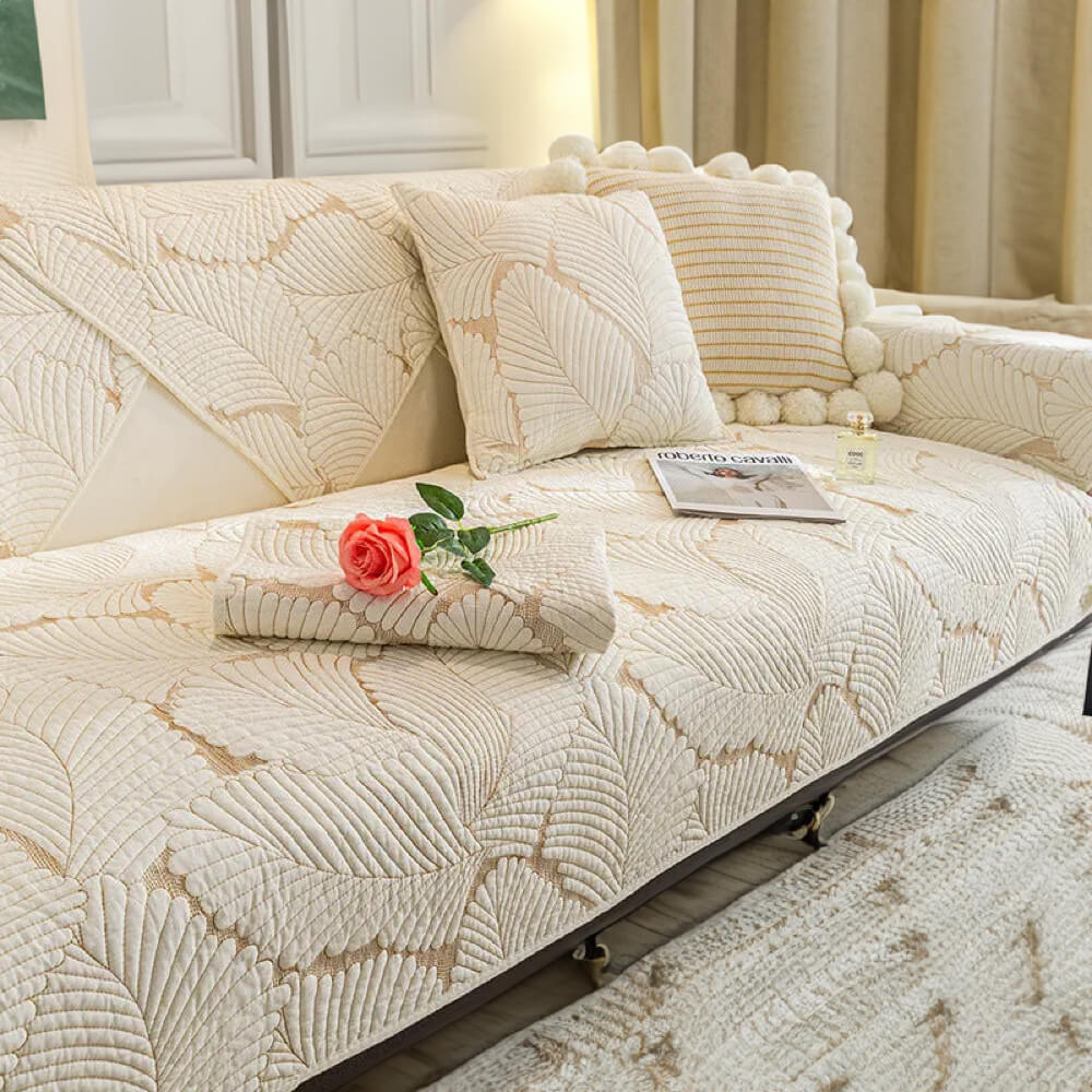 Bankhoes katoenen meubelbeschermer antislip vierkant beige grijs groen blauw voor zitbank sofa bescherming | Sulvida