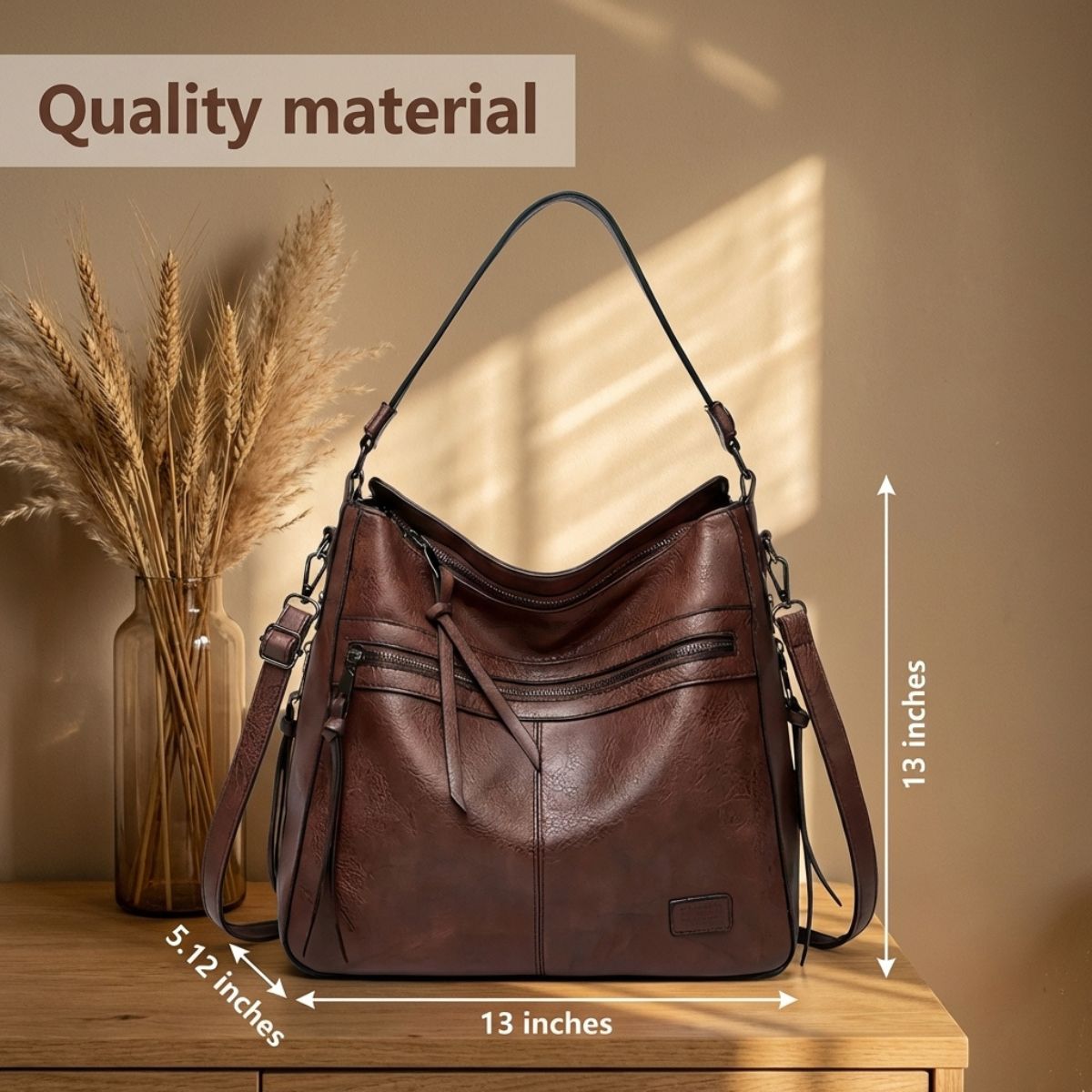 Luxe Schoudertas Echt Leer Dames Crossbody Magnetische Sluiting Verstelbare Riem Elegant Stijlvol Dagelijks | Sulvida