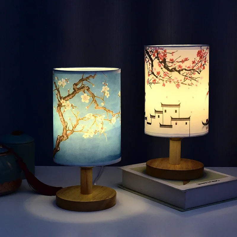 Japanse Tafellamp met Roos Dimbaar Warm Licht Slaapkamer Woonkamer Sfeerverlichting Touch Bediening Modern Roze | Sulvida