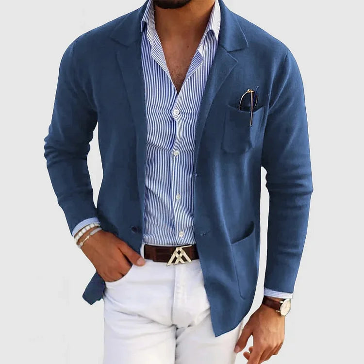 Blazer décontracté léger pour homme, coupe oversize, revers crantés, tenue business casual estivale, 7 couleurs | Sulvida