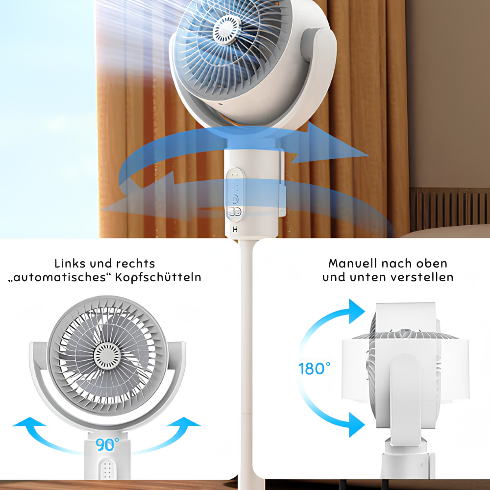 Staande Ventilator 10W met Afstandsbediening – 5 Snelheden Verstelbaar – Stil Bureau- en Woonkamerventilator voor Optimale Luchtstroom | Sulvida