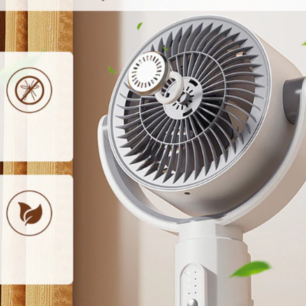 Staande Ventilator 10W met Afstandsbediening – 5 Snelheden Verstelbaar – Stil Bureau- en Woonkamerventilator voor Optimale Luchtstroom | Sulvida