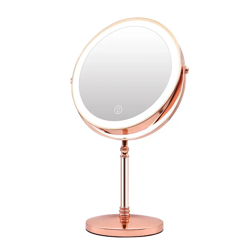 Verlichte Make-upspiegel 20cm met 10× Vergroting & LED Verlichting voor Make-up Skincare Verzorging Badkamer | Sulvida