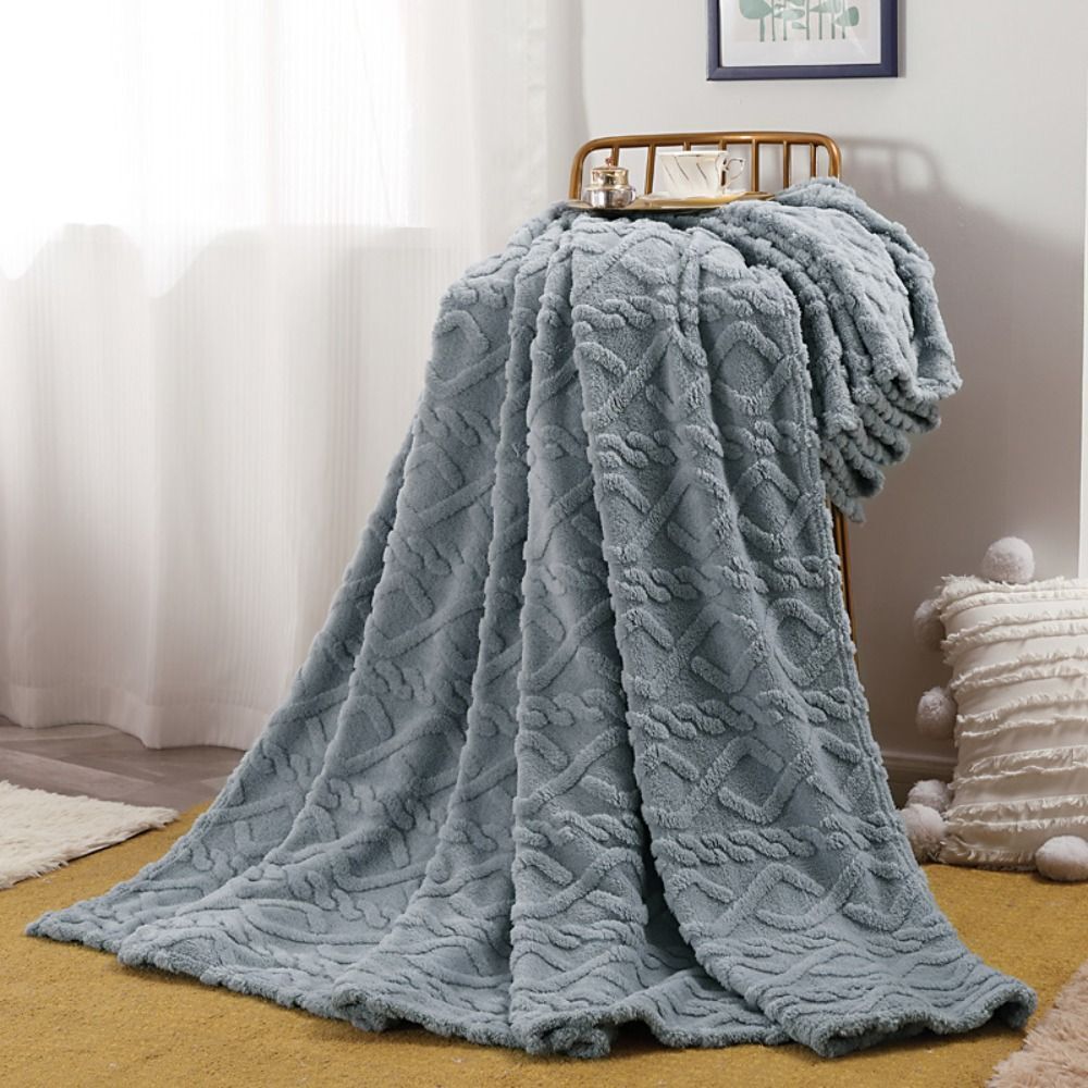 3D Fleece Plaid met Luxe Structuur Zachte Deken voor Bed Bank Woonkamer Wol-Effect Textuur Decoratief Slaapkamer | Sulvida
