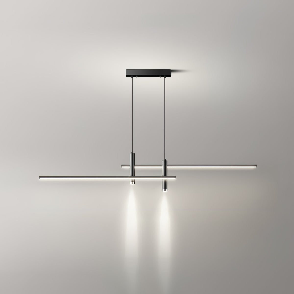 Lineaire Hanglamp Metaal Zwart of Goud Eetkamer Keuken Spotverlichting Modern Design LED Verstelbaar | Sulvida