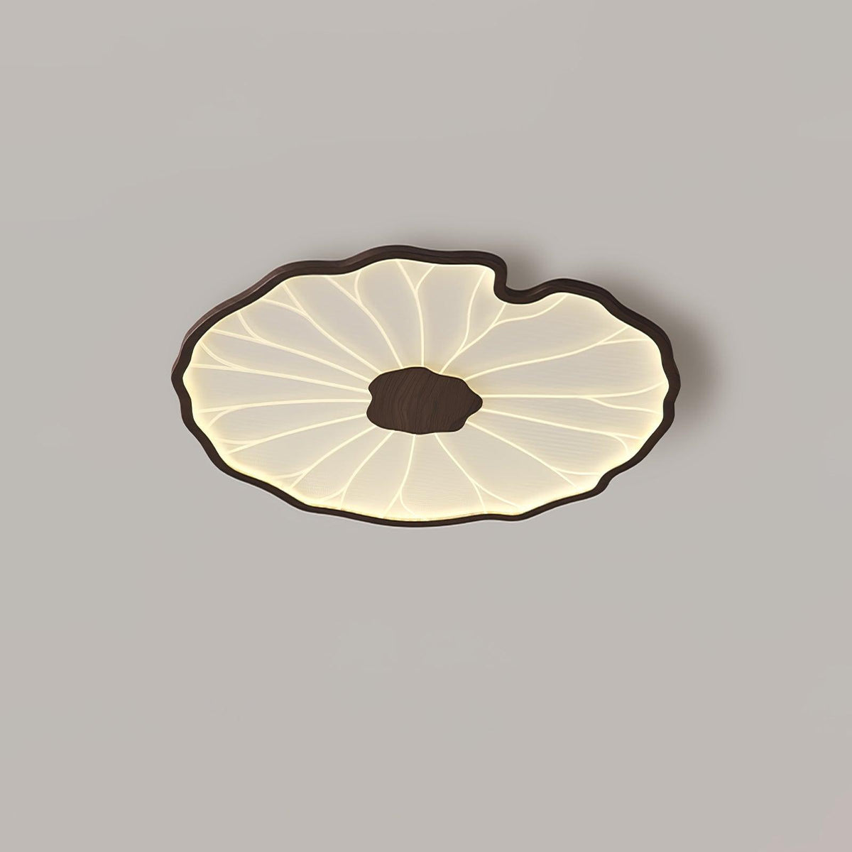Plafondlamp met Houtlook Afwerking Modern Lichtkleur Schakelbaar voor Woonkamer & Slaapkamer Plat Design LED | Sulvida