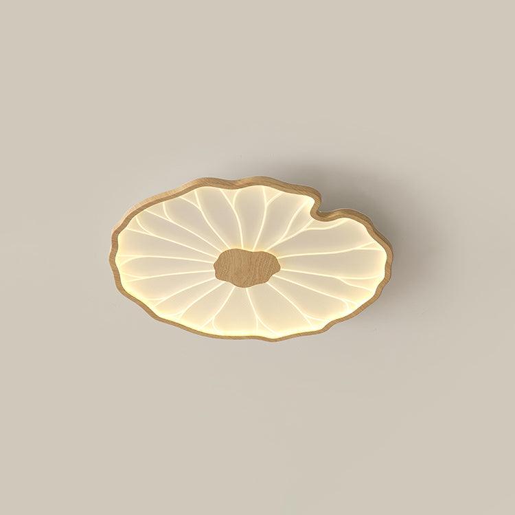 Plafondlamp met Houtlook Afwerking Modern Lichtkleur Schakelbaar voor Woonkamer & Slaapkamer Plat Design LED | Sulvida