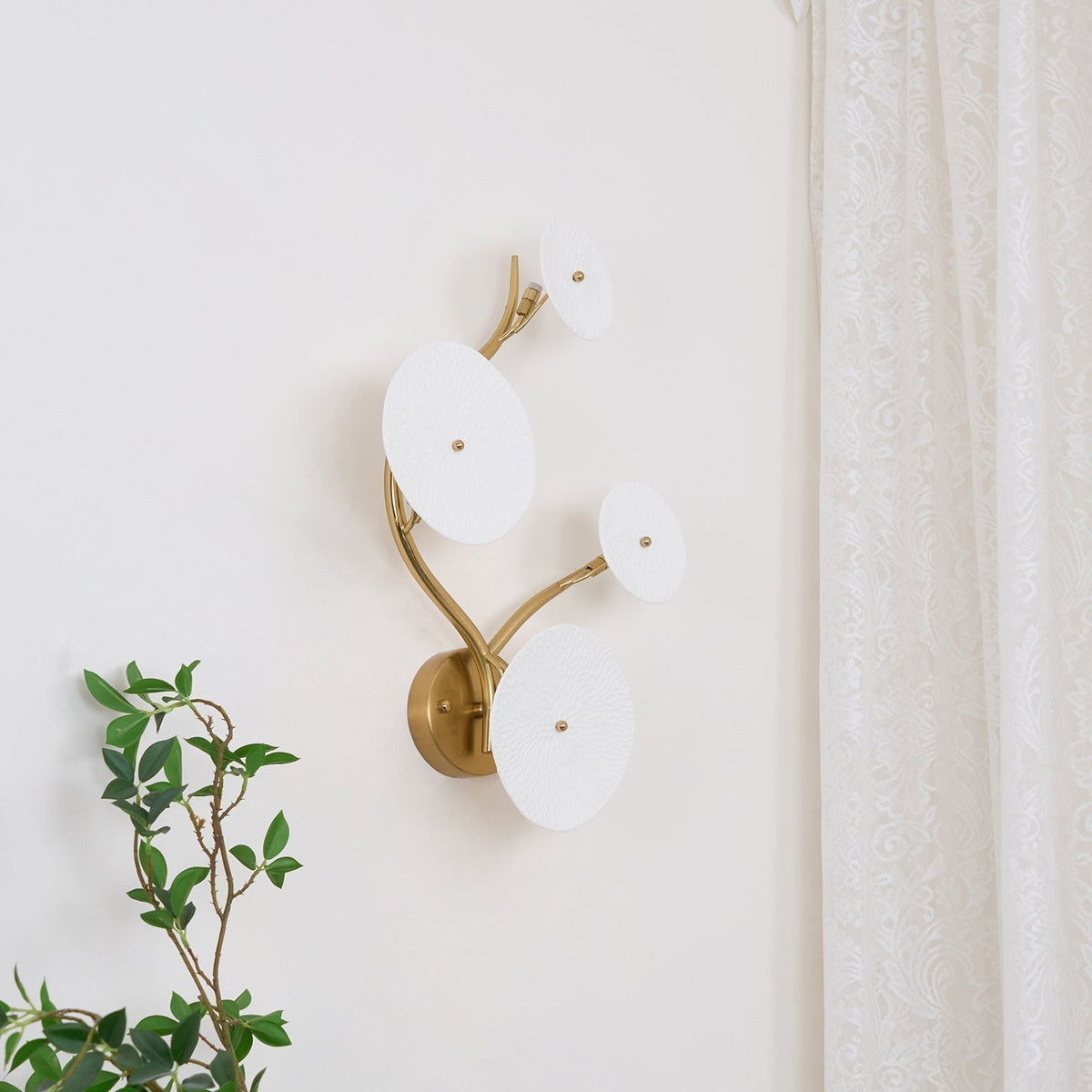 Wandlamp Keramiek Lotusbloem met Metalen Connector voor Slaapkamer Woonkamer Warm Licht Wandverlichting IP20 G4 | Sulvida