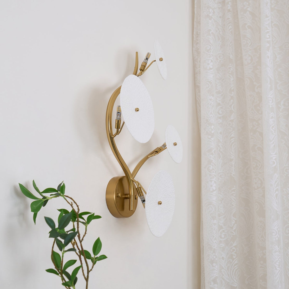 Wandlamp Keramiek Lotusbloem met Metalen Connector voor Slaapkamer Woonkamer Warm Licht Wandverlichting IP20 G4 | Sulvida