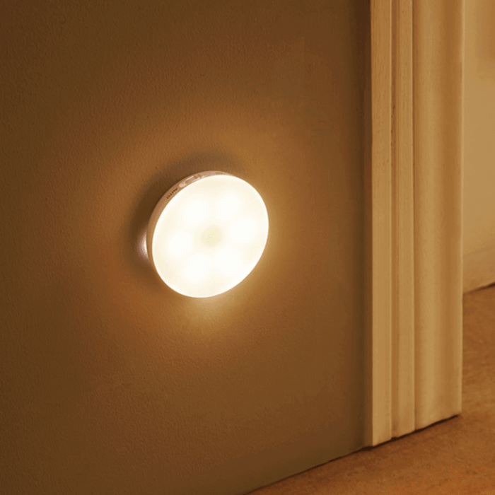 LED Wandlamp met Bewegingssensor – Rond Ø8cm Dimbaar USB Oplaadbaar Nachtlampje voor Hal Gang Kast Trap | Sulvida