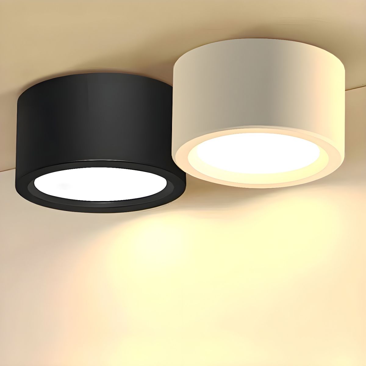 Compacte opbouw plafondlamp rond ijzer LED 7-21W dimbaar wit zwart modern interieur woonkamer slaapkamer | Sulvida