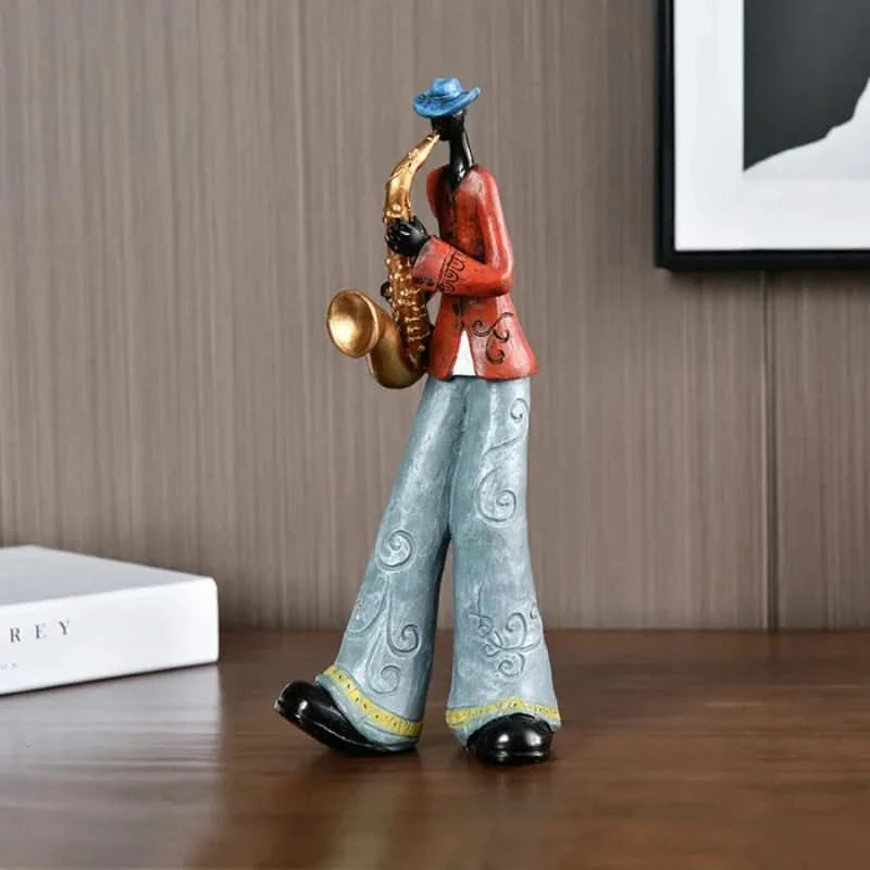 Set van 5 Decoratieve Jazzband Figuren Handgemaakte Collectie Veelkleurig Abstract Orkest Muzikanten | Sulvida