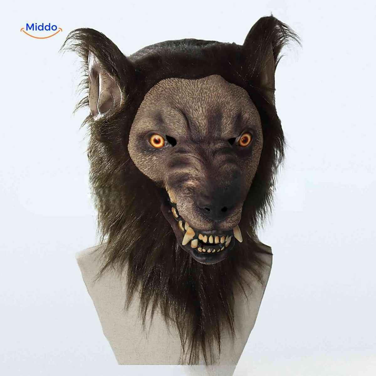 Wolfskop Halloween Masker Met Lichtgevende Ogen Latex Realistisch Horror Kostuum Feest Cosplay Accessoire | Sulvida
