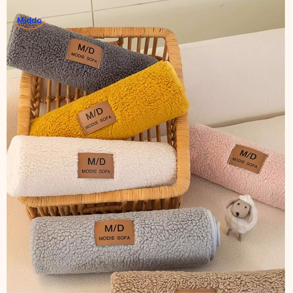 Bankhoes Lamsvacht-Imitatie Zachte Pluche Beschermhoes voor Bank Antislip Luxe Woonkamer Meubelbescherming | Sulvida