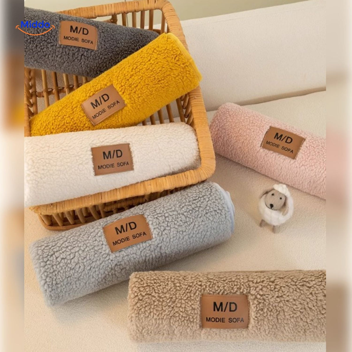Bankhoes Lamsvacht-Imitatie Zachte Pluche Beschermhoes voor Bank Antislip Luxe Woonkamer Meubelbescherming | Sulvida