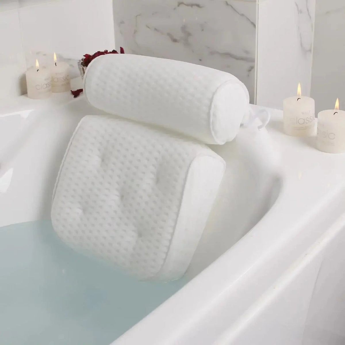 Badkussen met Zuignappen voor Bad en Bubbelbad Comfortabele Neksteun Antislip Badaccessoire Relaxatie Wellness | Sulvida