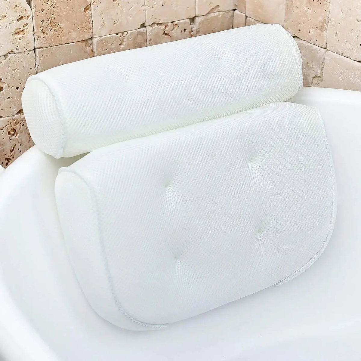 Badkussen met Zuignappen voor Bad en Bubbelbad Comfortabele Neksteun Antislip Badaccessoire Relaxatie Wellness | Sulvida