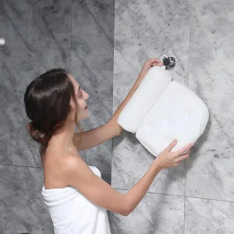 Badkussen met Zuignappen voor Bad en Bubbelbad Comfortabele Neksteun Antislip Badaccessoire Relaxatie Wellness | Sulvida