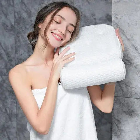 Badkussen met Zuignappen voor Bad en Bubbelbad Comfortabele Neksteun Antislip Badaccessoire Relaxatie Wellness | Sulvida