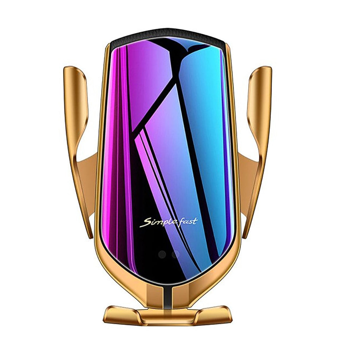 Automatische Smartphonehouder voor Auto met Draadloze Oplaadmodule Ventilatierooster 360° Zwenkbaar Zilver Goud | Sulvida
