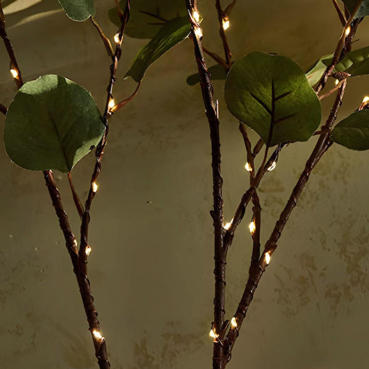 LED-Lichtslinger Olijftak 70 cm 120 Warm Witte Lampjes Kerstboom Vaas Decoratieve Verlichting op Batterijen | Sulvida