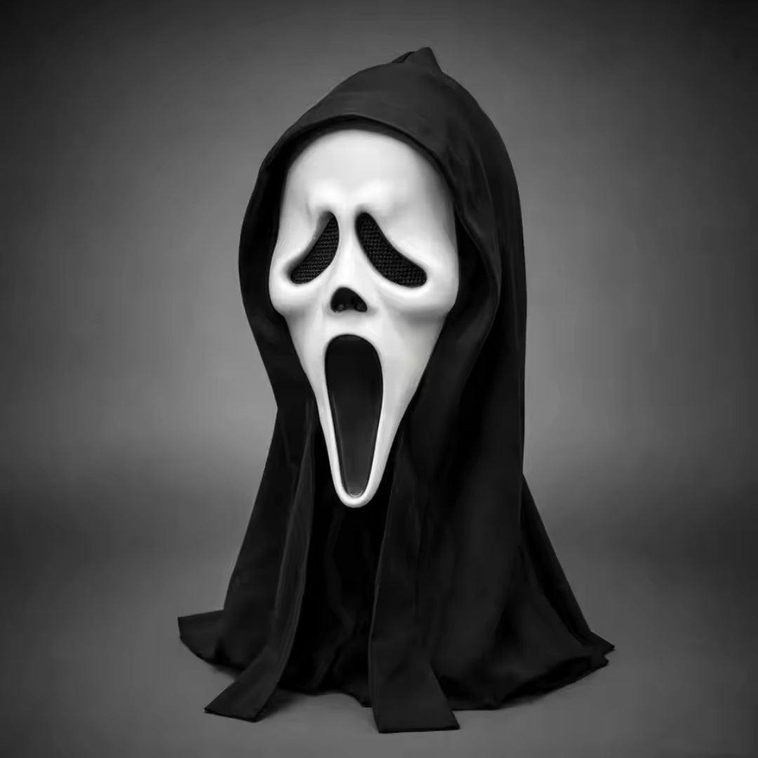 Horror masker met kap latex volwassenen griezelig feestmasker Halloween cosplay themafeesten kostuum zwart | Sulvida