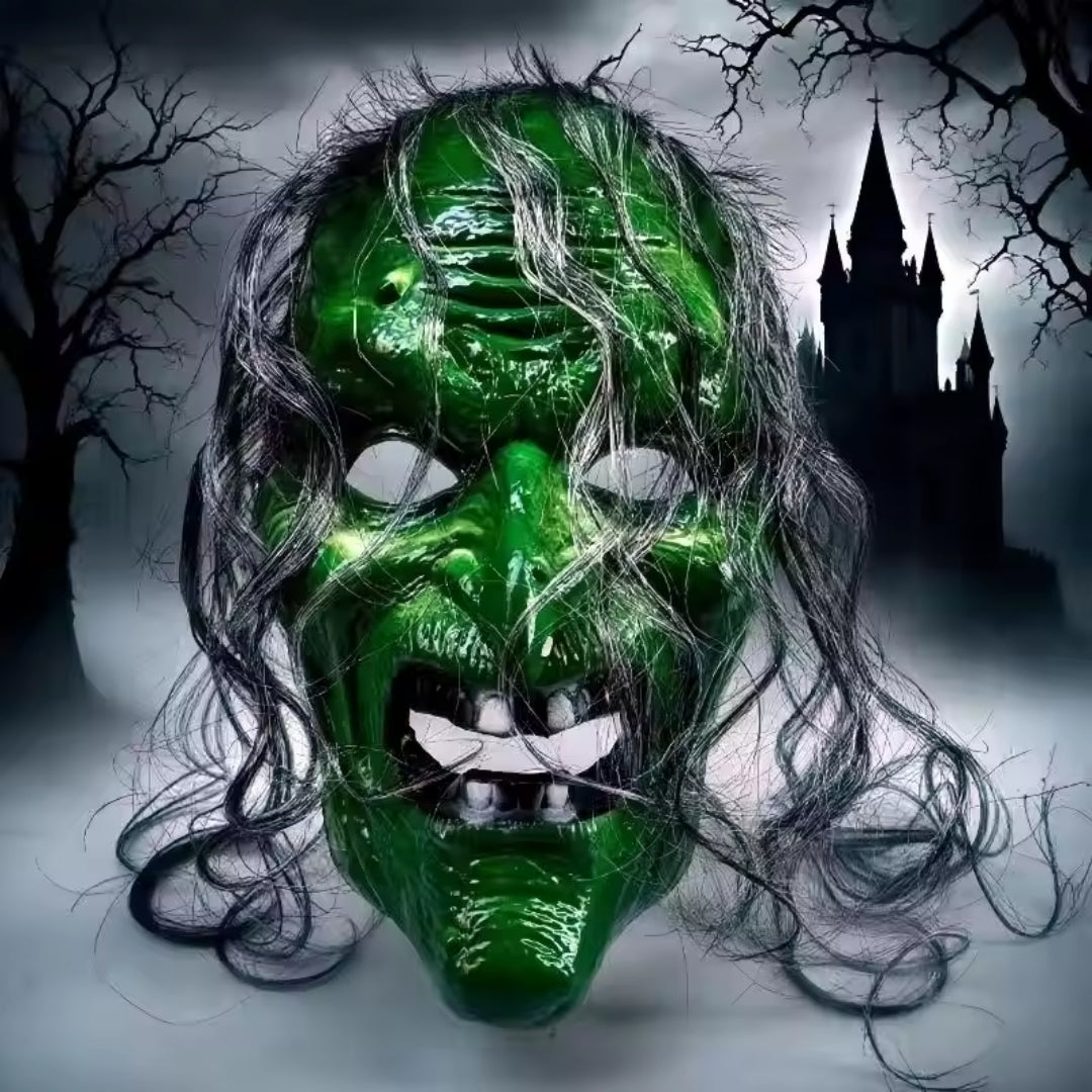 Heksenmasker Halloween Volwassenen Mystiek PVC Horror Gezichtsmasker Verkleedparty Cosplay Tovenares | Sulvida