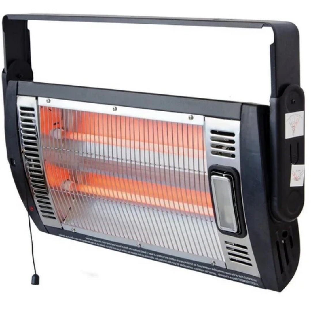 Infrarood Wandverwarmer Buiten en Binnen 1500W Terrasverwarmer Zwart Elektrisch Verstelbaar Wandmontage | Sulvida