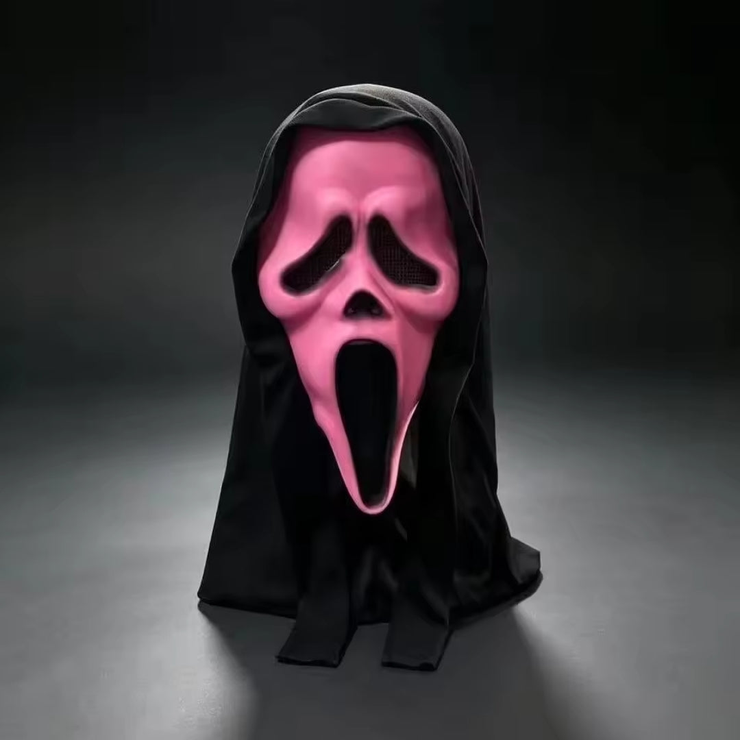 Horror masker met kap latex volwassenen griezelig feestmasker Halloween cosplay themafeesten kostuum zwart | Sulvida