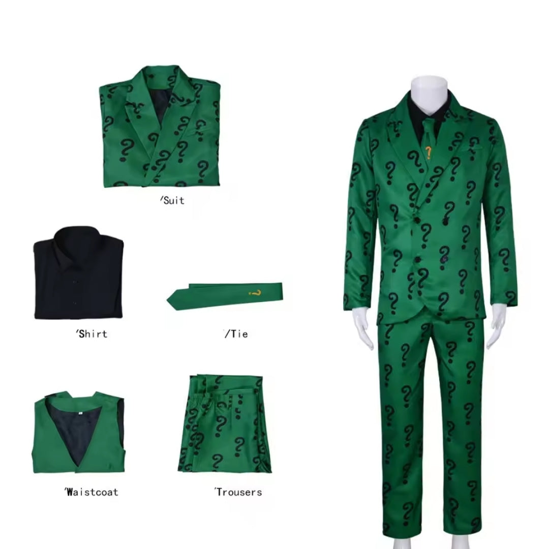 Schurk Cosplay Set Heren Compleet Groen Kostuum Verkleedoutfit 4-delig met Hoed Halloween Carnaval Feest | Sulvida