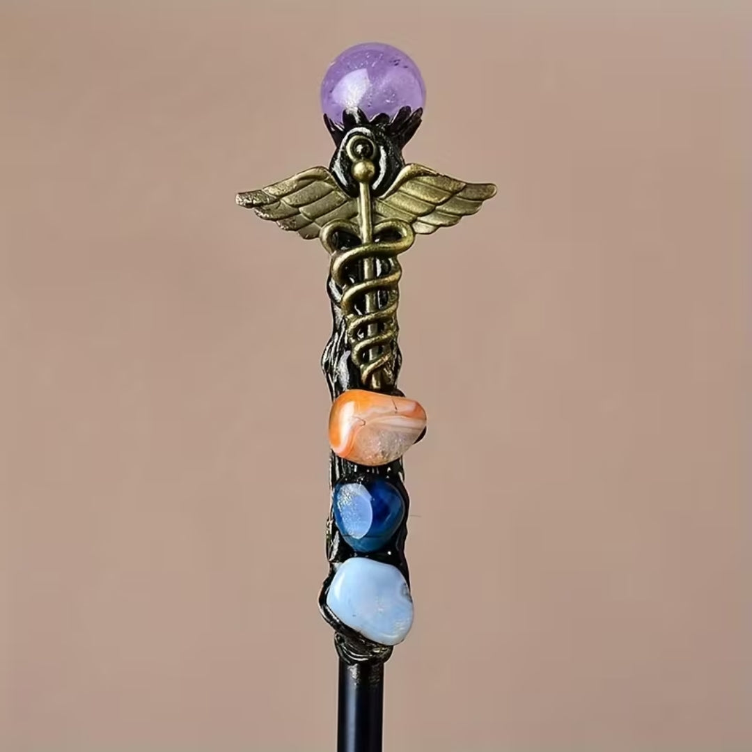 Decoratieve Feestaf met Kristallen Topper voor Verkleedfeesten Cosplay Events Themafeesten en Carnaval | Sulvida