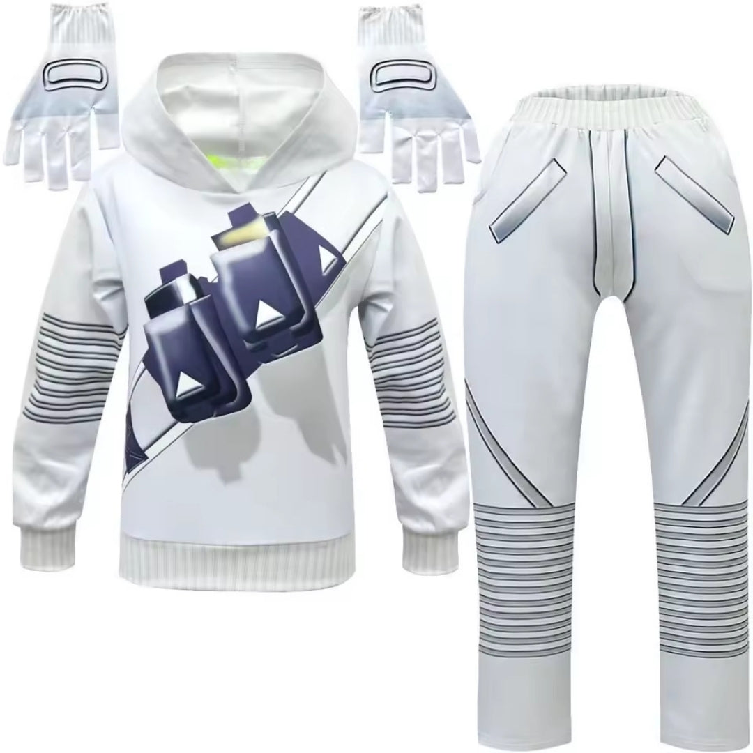 Verlicht LED Kostuum voor Kinderen met Masker Hoodie Broek Handschoenen Polyester Game Carnaval Feest | Sulvida