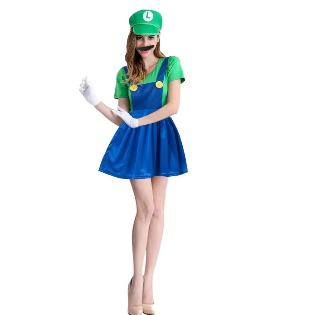Loodgieter Verkleedkostuum voor Volwassenen – Compleet met Pet en Snor – Halloween Carnaval Feestkleding | Sulvida