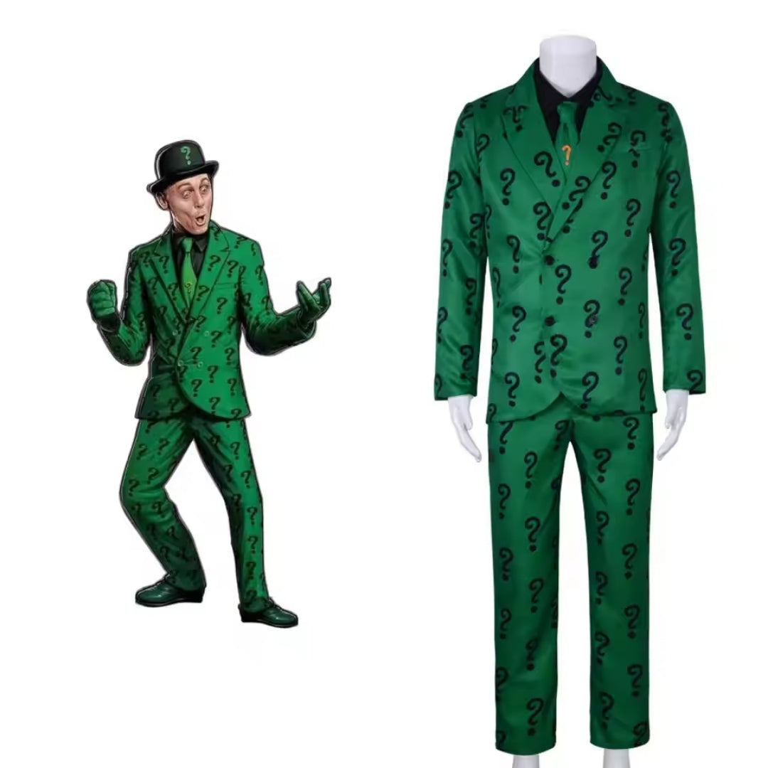 Schurk Cosplay Set Heren Compleet Groen Kostuum Verkleedoutfit 4-delig met Hoed Halloween Carnaval Feest | Sulvida