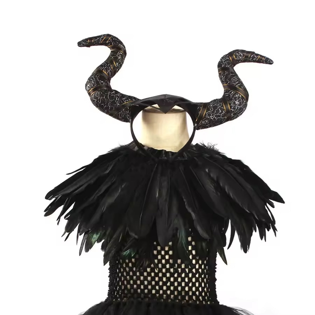 Sprookjesjurk Gothic Prinses Meisjes Zwart Tule Enkellang Verkleedkleding Feestjurk Halloween Carnaval | Sulvida