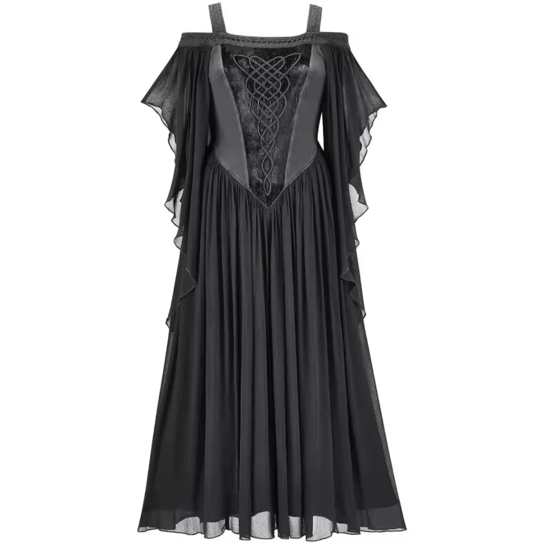 Middeleeuwse fantasyjurk voor dames off-shoulder lange rok elegante outfit kostuum voor themafeesten | Sulvida