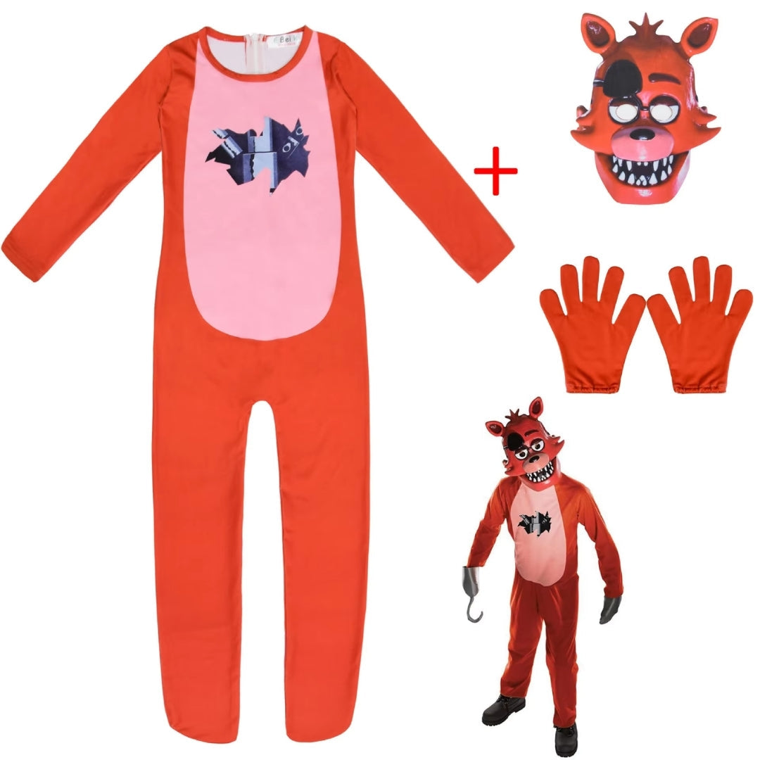 Horrorverhaal Verkleedoutfit Kind met Masker Jumpsuit Handschoenen Feest Halloween Cosplay Gameliefhebber | Sulvida