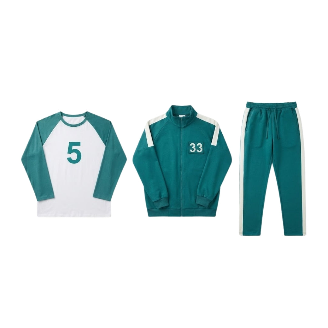 Groen Spelerstrainingspak Cosplay Kostuum Unisex Jas Broek Set Volwassenen Feest Verkleedkleding Carnaval | Sulvida