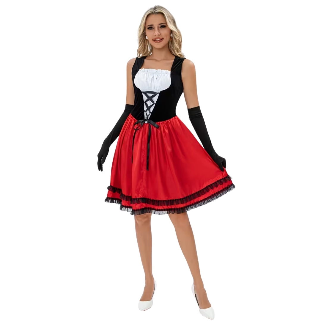 Sprookjeskostuum Driedelig Set met Cape en Handschoenen voor Dames Verkleedfeest Halloween Carnaval Prinsessen | Sulvida