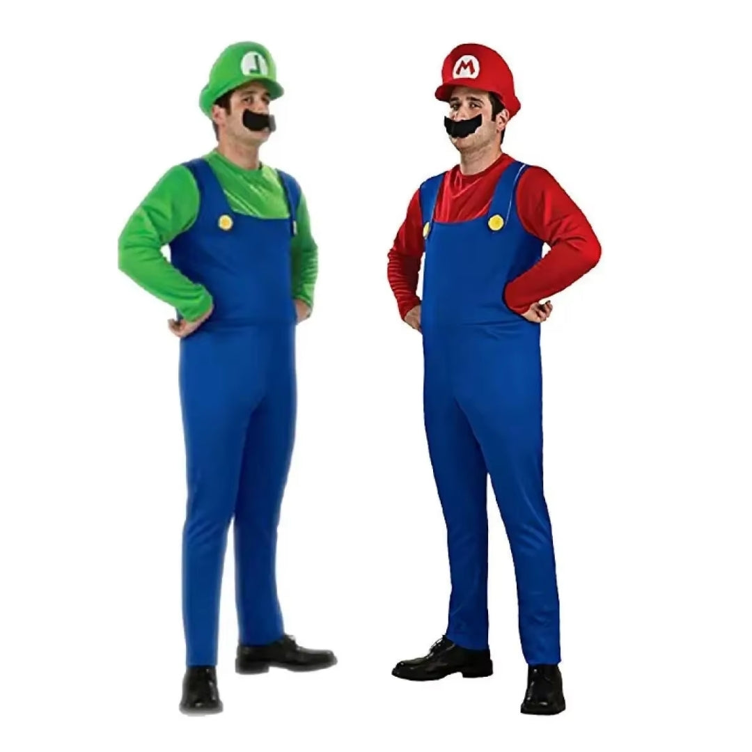 Loodgieter Verkleedkostuum voor Volwassenen – Compleet met Pet en Snor – Halloween Carnaval Feestkleding | Sulvida