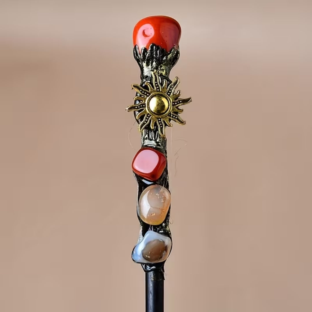 Decoratieve Feestaf met Kristallen Topper voor Verkleedfeesten Cosplay Events Themafeesten en Carnaval | Sulvida
