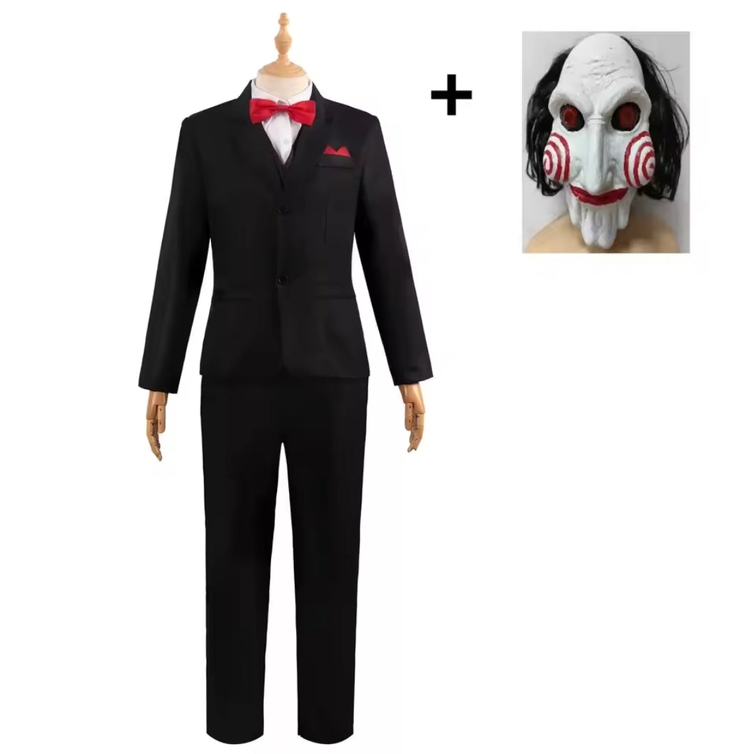 Horror Cosplay Kostuum met Masker Volwassenen Heren Zwart Polyester Halloween Carnaval Feest Verkleedset | Sulvida