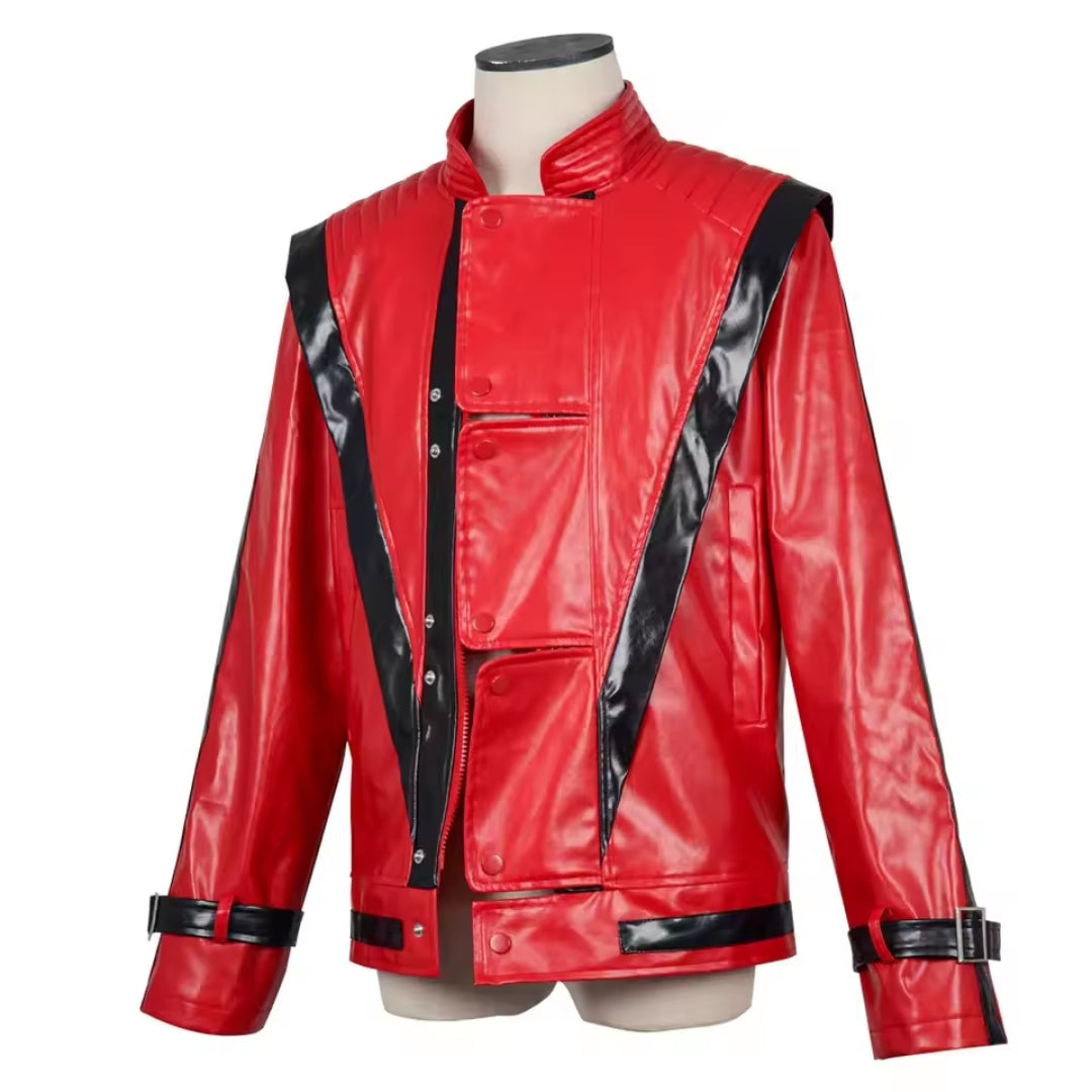 Performance Jas Muziek Cosplay Rood Wit Polyester Lederlook Halloween Feest Podium Volwassenen Kinderen | Sulvida
