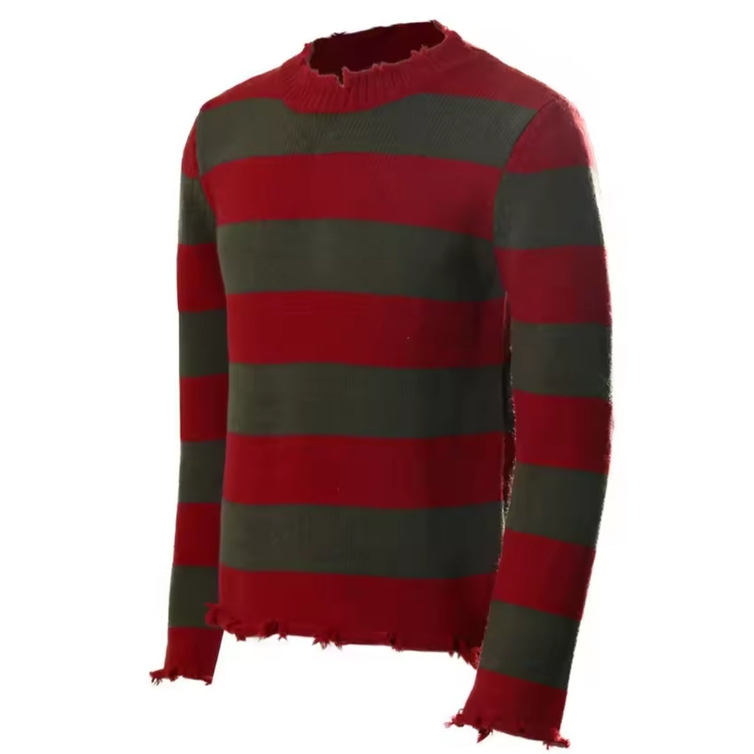 Gestreepte Horrorkostuum Trui met Hoed Volwassenen Halloween Carnaval Feestkleding Uniseks Verkleedoutfit | Sulvida
