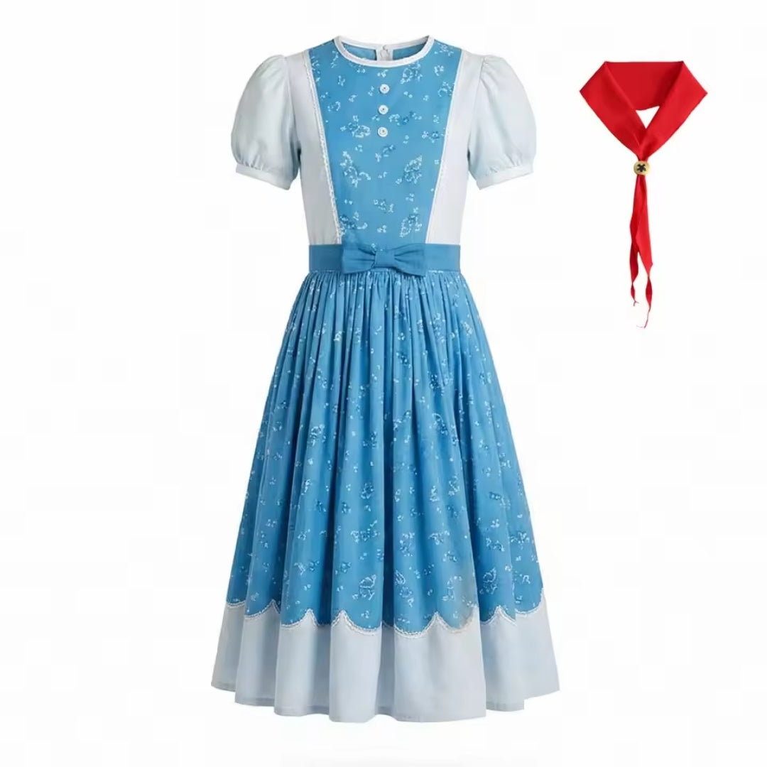 Kinderkostuum Mysterieus Meisje 4-Delig met Cape Capuchon Jurk Sjaal Tasje Halloween Feest Verkleedkleding | Sulvida