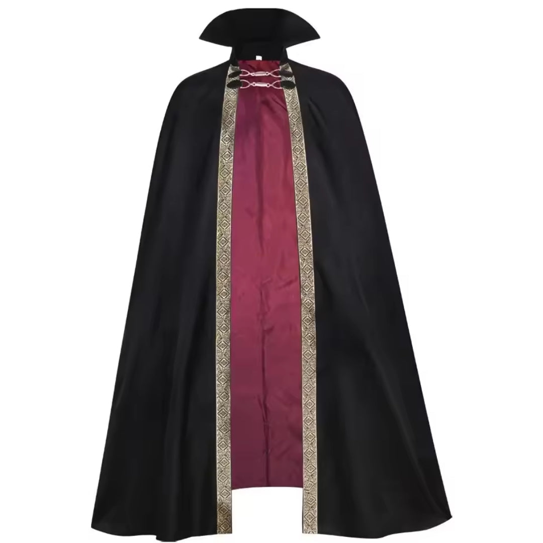 Gothic Cape met Sieraad Kraagketting Vampier Verkleedkleding Halloween Carnaval Cosplay Feest Kostuum | Sulvida
