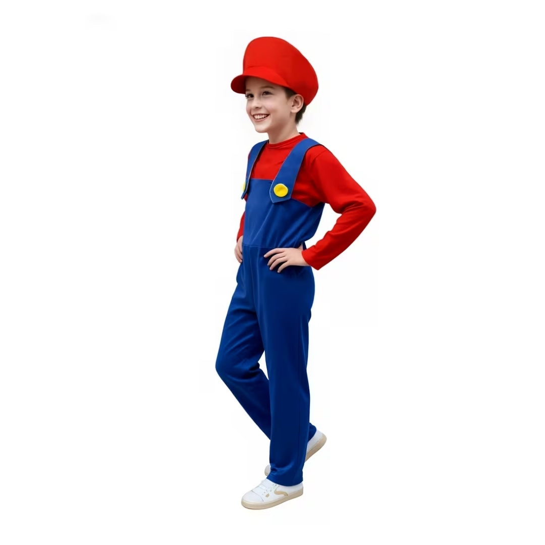 Loodgieter Verkleedkostuum Kinderen Tweedelig Set met Pet en Jumpsuit voor Carnaval Feest Halloween Cosplay | Sulvida