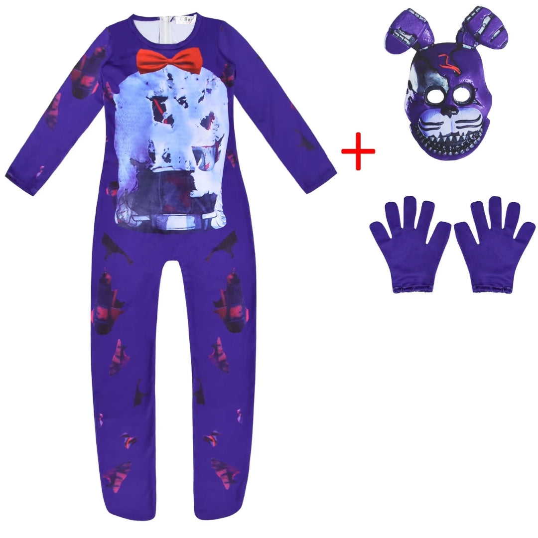 Horrorverhaal Verkleedoutfit Kind met Masker Jumpsuit Handschoenen Feest Halloween Cosplay Gameliefhebber | Sulvida