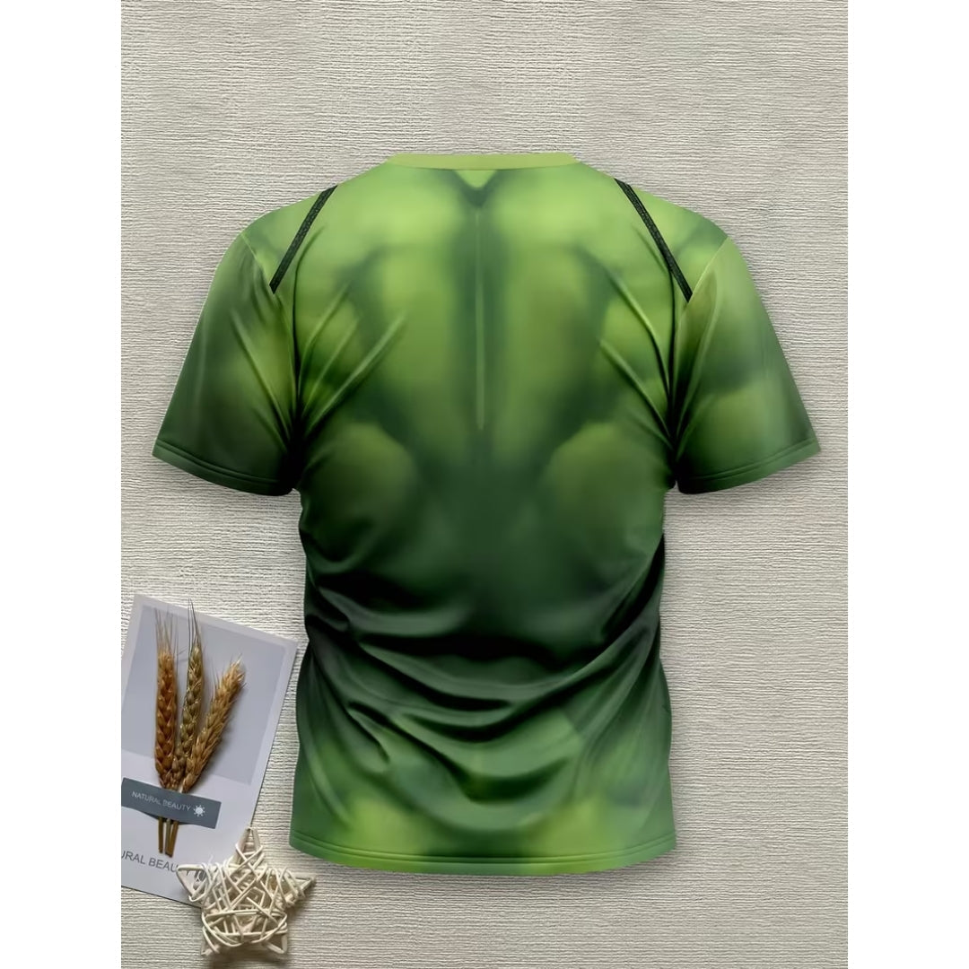 Bedrukt Superhelden T-Shirt Heren met Gespierde Print Korte Mouw Polyester Casual Feestkleding Carnaval | Sulvida