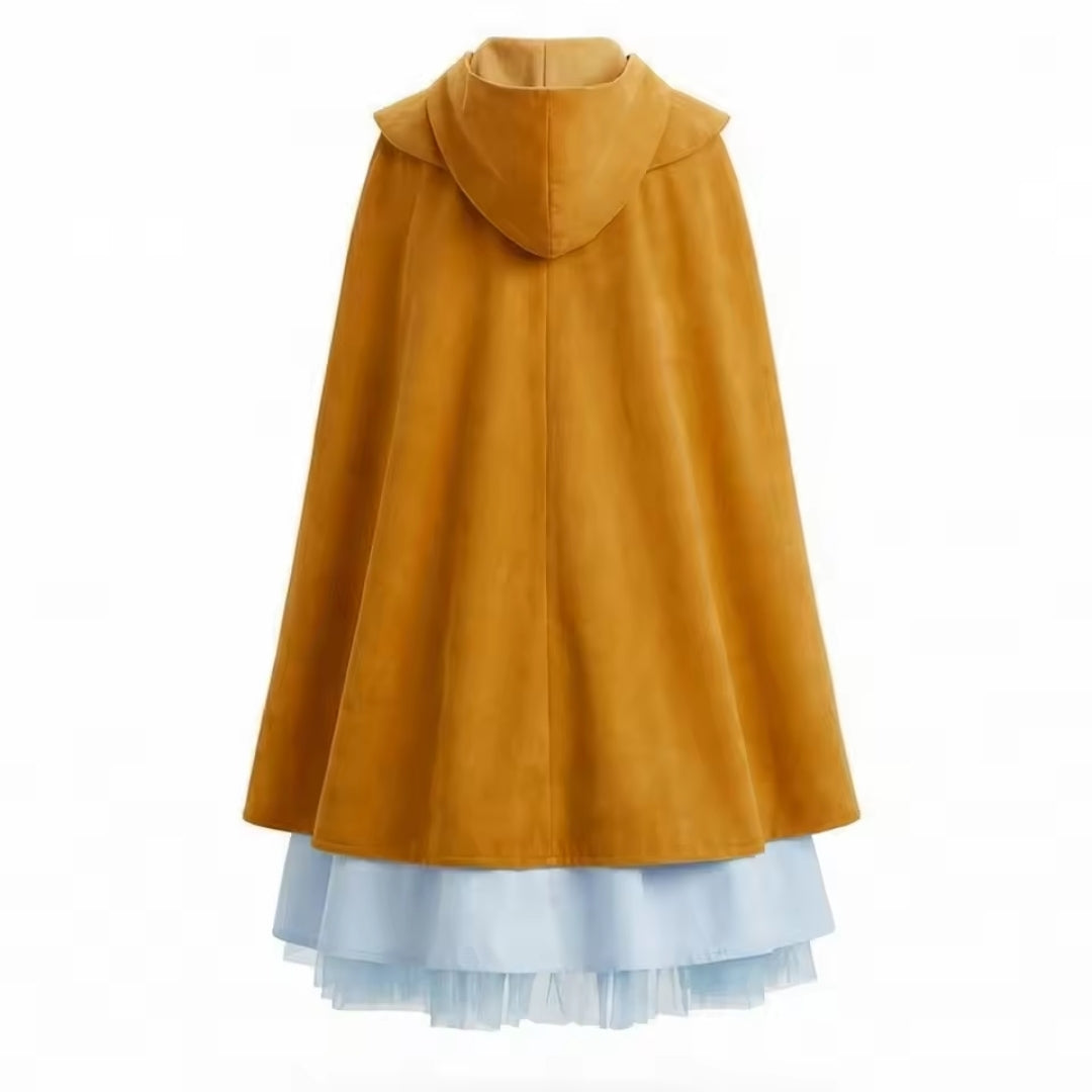 Kinderkostuum Mysterieus Meisje 4-Delig met Cape Capuchon Jurk Sjaal Tasje Halloween Feest Verkleedkleding | Sulvida